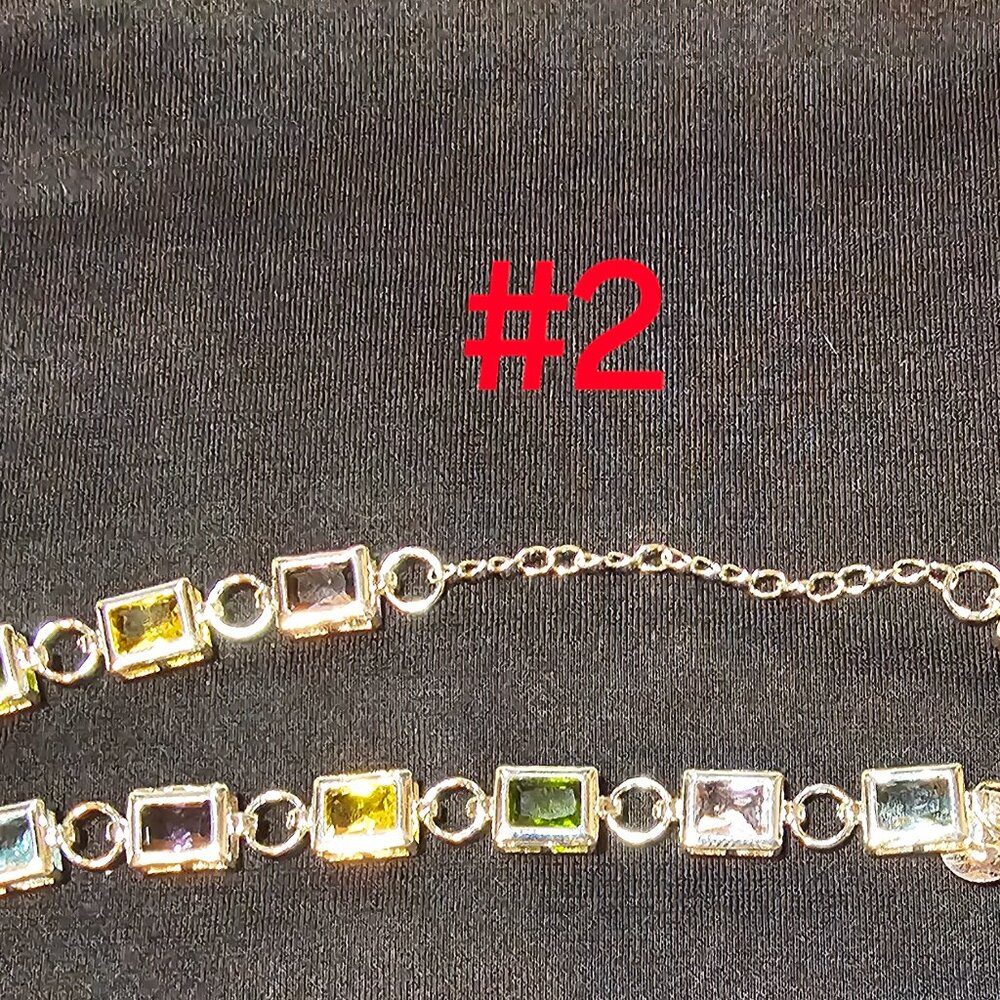 Sterling Silver S925 Multi-colored Synthetic Zircon Elegant Women's Bracelet